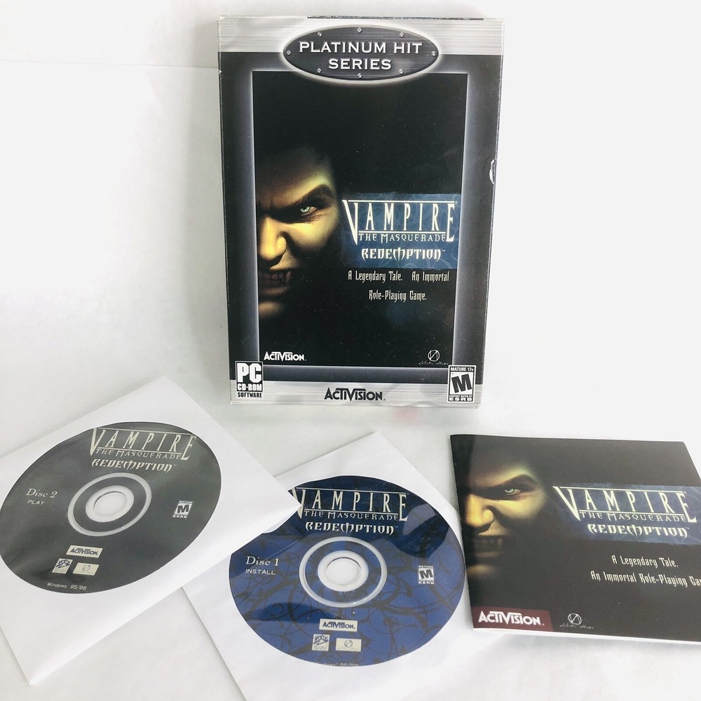 Vampire The Masquerade Redemption PC Game 2 Disc Set‎ Box NO Instruction Manual